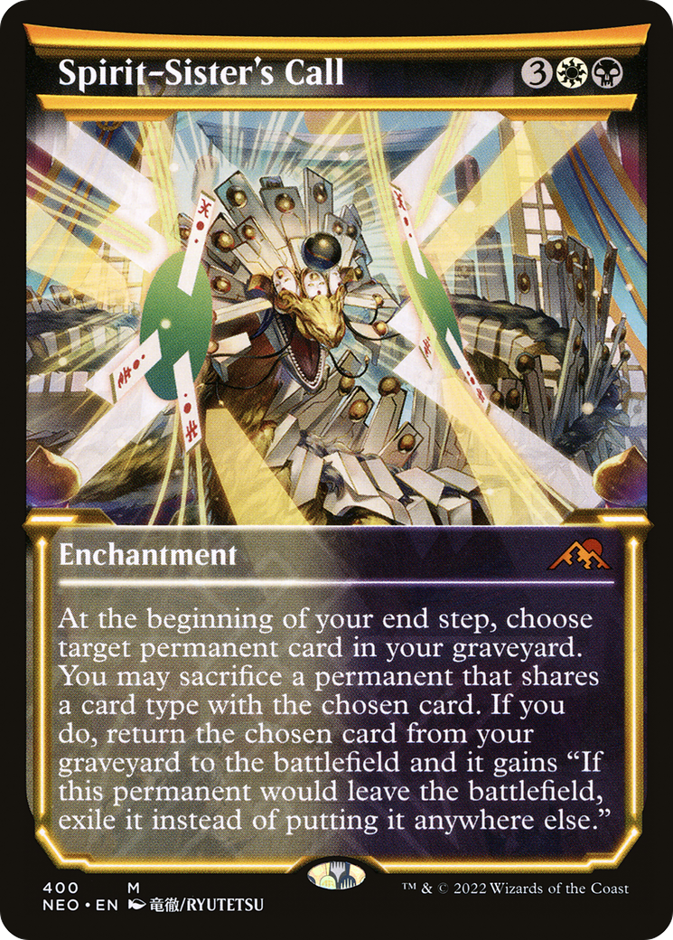 Spirit-Sister's Call (NEO-400) [Kamigawa: Neon Dynasty]: (Showcase) Foil