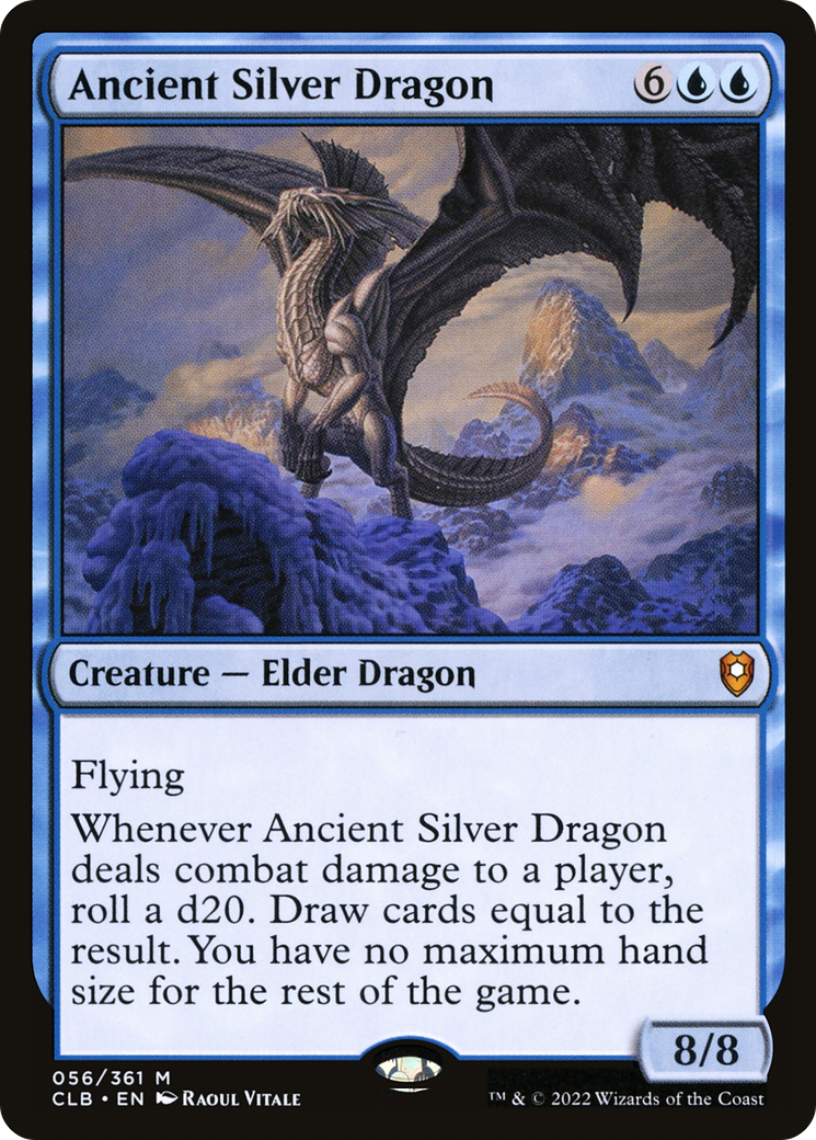 Ancient Silver Dragon (CLB-056) [Commander Legends: Battle for Baldur's Gate] Foil
