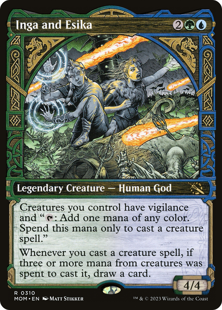 Inga and Esika (MOM-310) [March of the Machine]: (Showcase) Foil