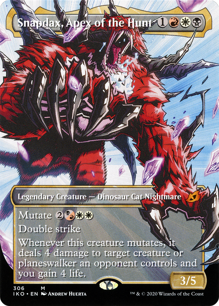 Snapdax, Apex of the Hunt (IKO-306) [Ikoria: Lair of Behemoths]: (Showcase) (Borderless) Foil
