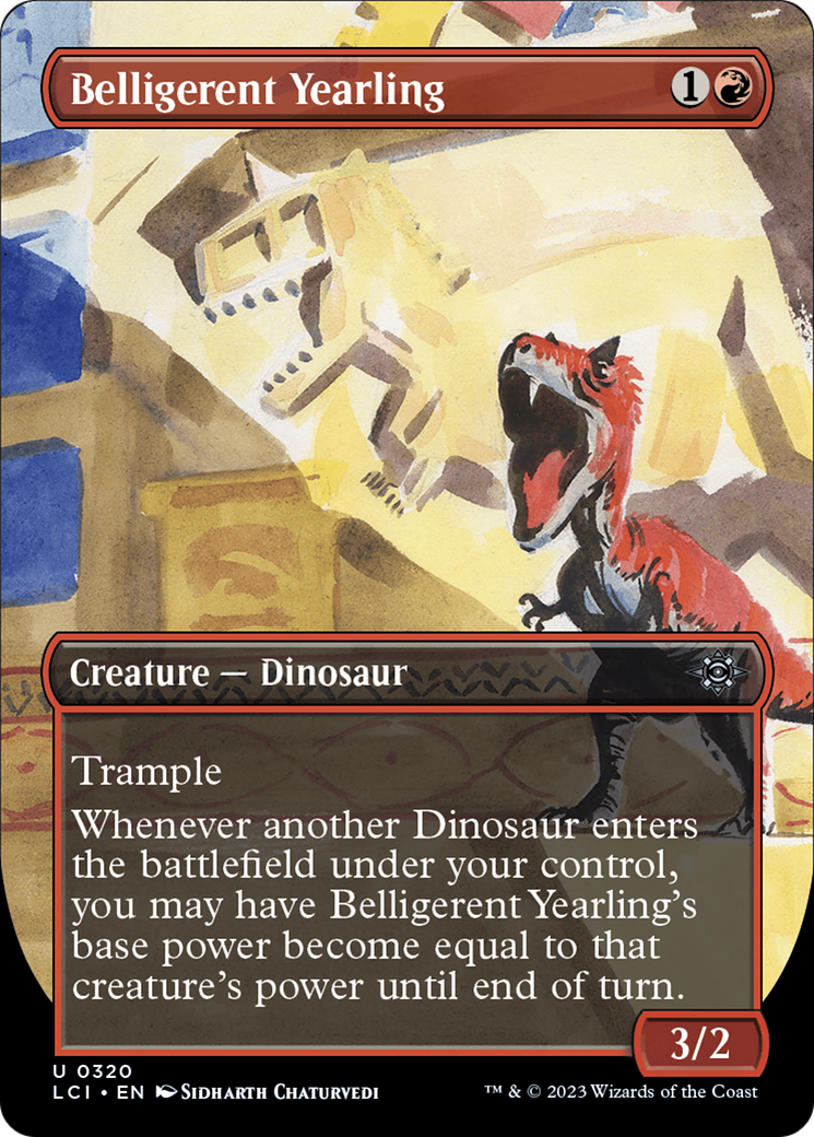 Belligerent Yearling (LCI-320) [The Lost Caverns of Ixalan] (Borderless) Foil