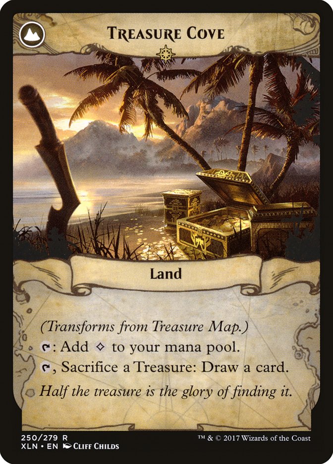 Treasure Map // Treasure Cove (XLN-250) [Ixalan]: (compasslanddfc) Foil