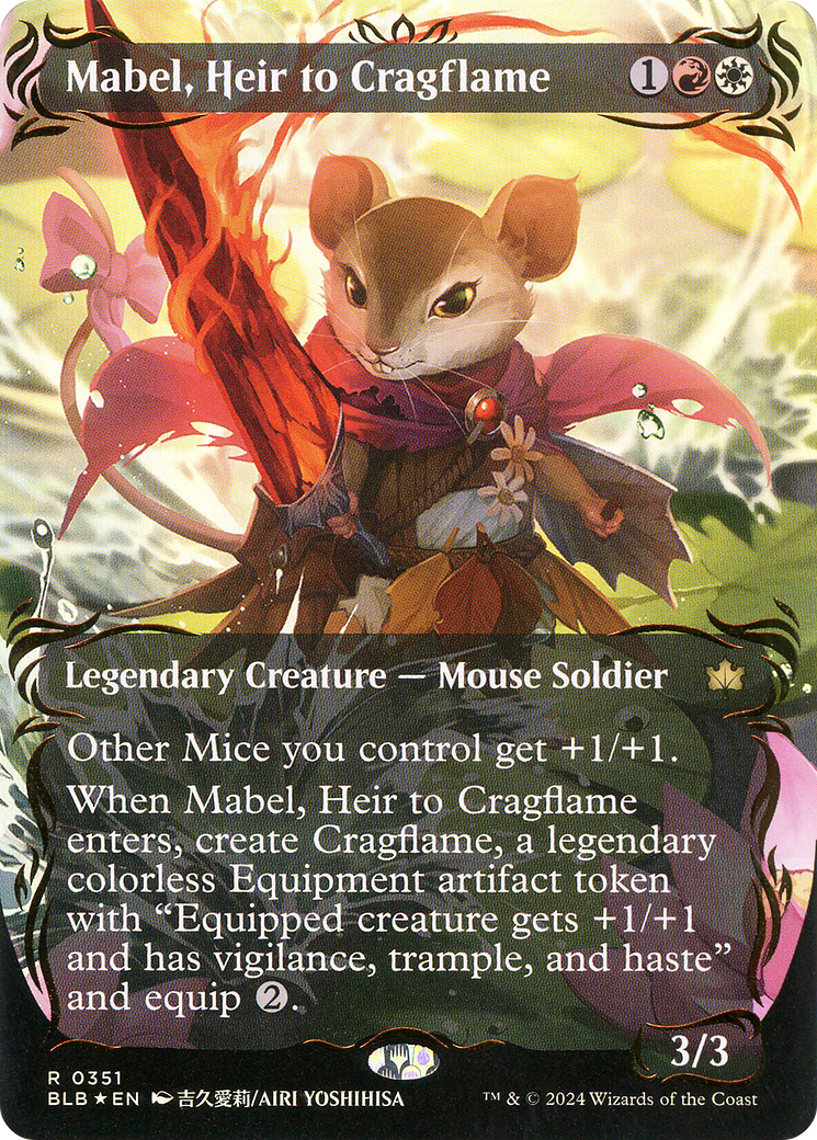 Mabel, Heir to Cragflame (BLB-351) [Bloomburrow]: (Showcase) (Borderless) Foil