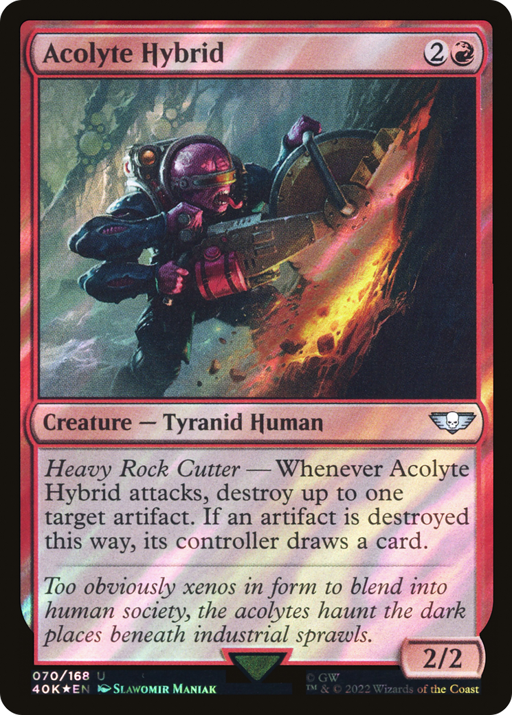 Acolyte Hybrid (Surge Foil) (40K-070) [Warhammer 40,000 Commander] Foil