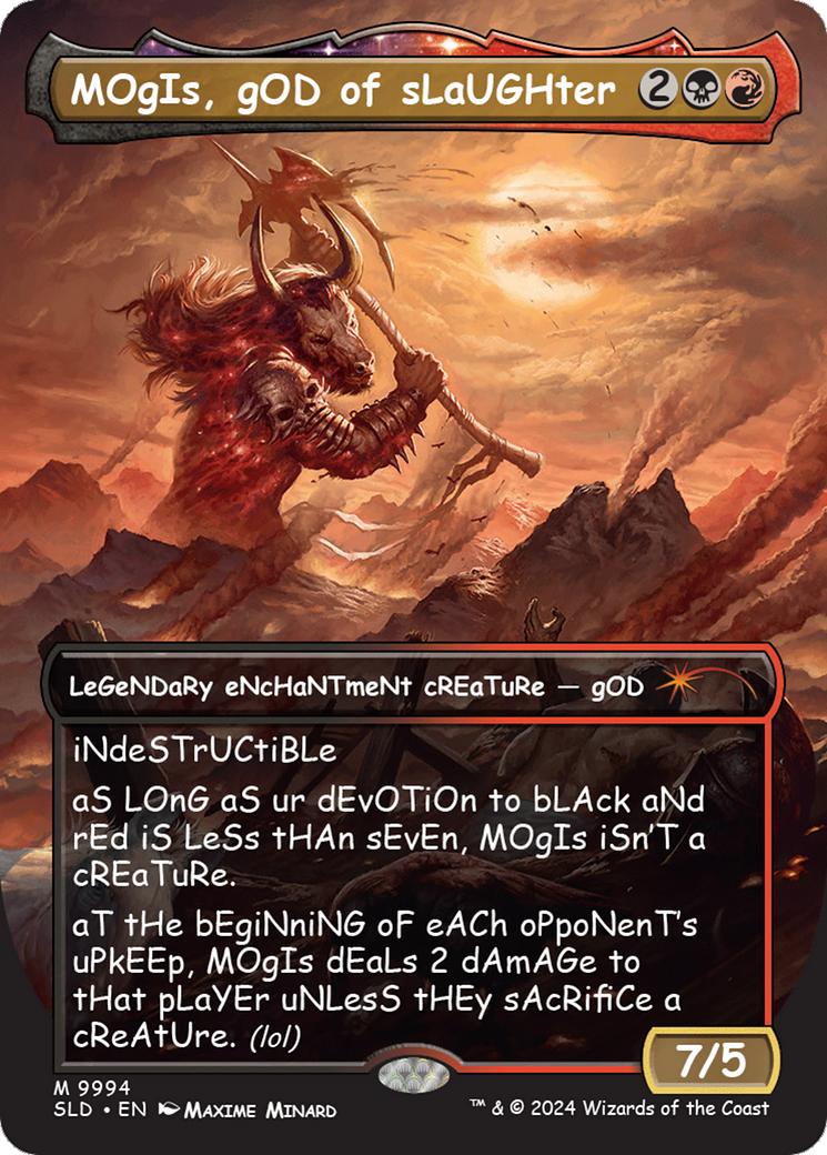 Mogis, God of Slaughter (SLD-9994) [Secret Lair Drop]: (enchantment) (Borderless)