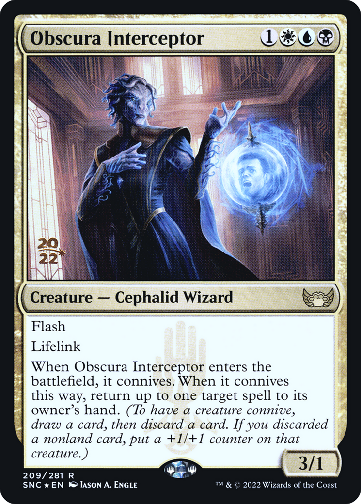 Obscura Interceptor (PRE-209) [Streets of New Capenna Promos] Foil