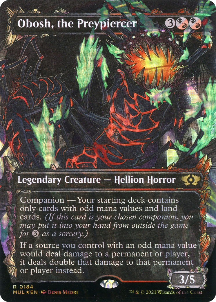 Obosh, the Preypiercer (Halo Foil) (MUL-184) (Showcase) (Borderless) [Multiverse Legends] Foil