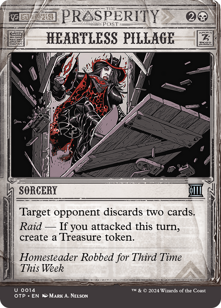 Heartless Pillage (OTP-014) [Breaking News]: (Showcase) (Borderless) Foil