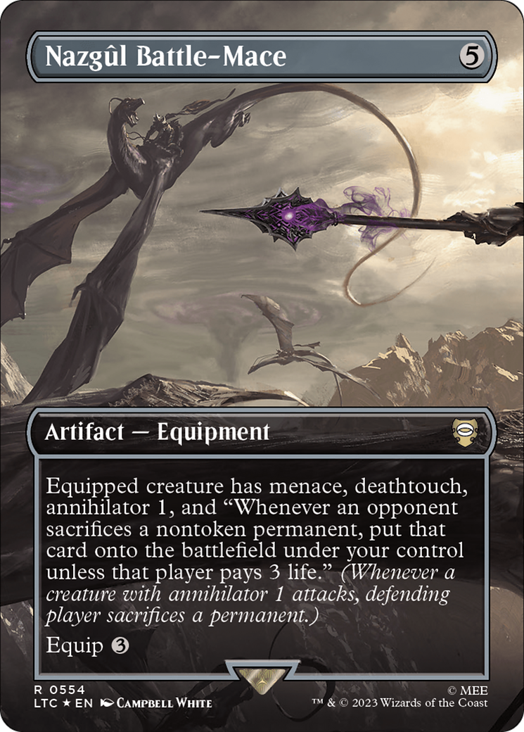 Nazgul Battle-Mace (Borderless) (Surge Foil) (LTC-554) [Tales of Middle-earth Commander] (Borderless) Foil