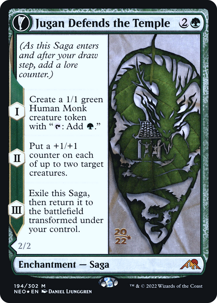 Jugan Defends the Temple (PRE-194) [Kamigawa: Neon Dynasty Promos] Foil
