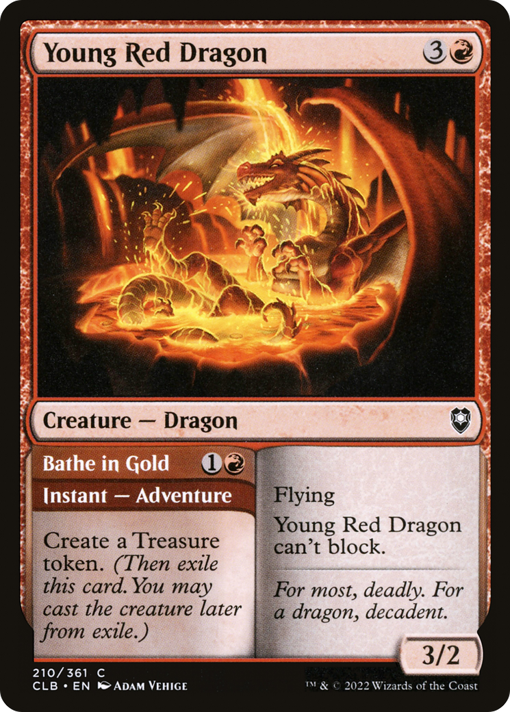 Young Red Dragon // Bathe in Gold (CLB-210) [Commander Legends: Battle for Baldur's Gate]