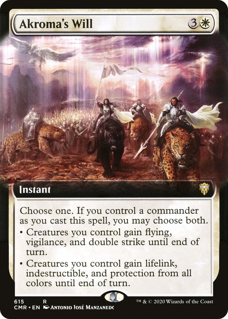 Akroma's Will (CMR-615) [Commander Legends]: (Extended Art) Foil