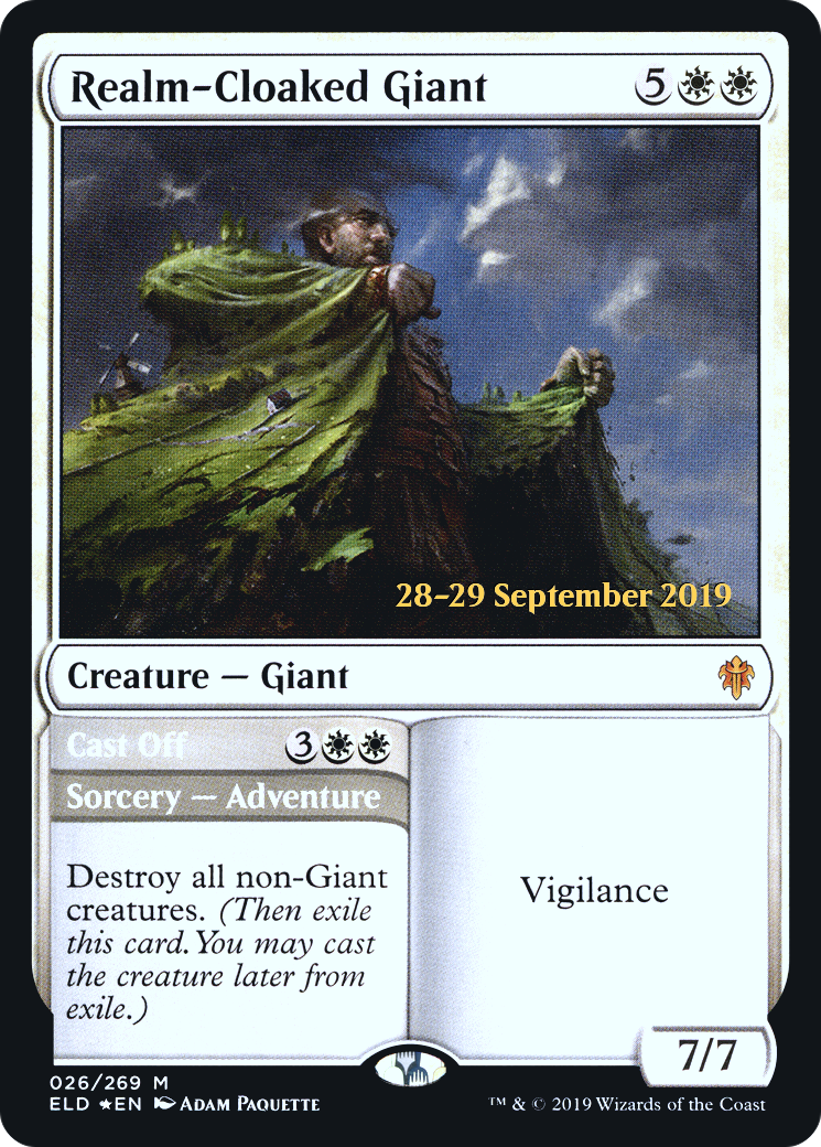 Realm-Cloaked Giant // Cast Off (PRE-26S) [Throne of Eldraine Promos] Foil