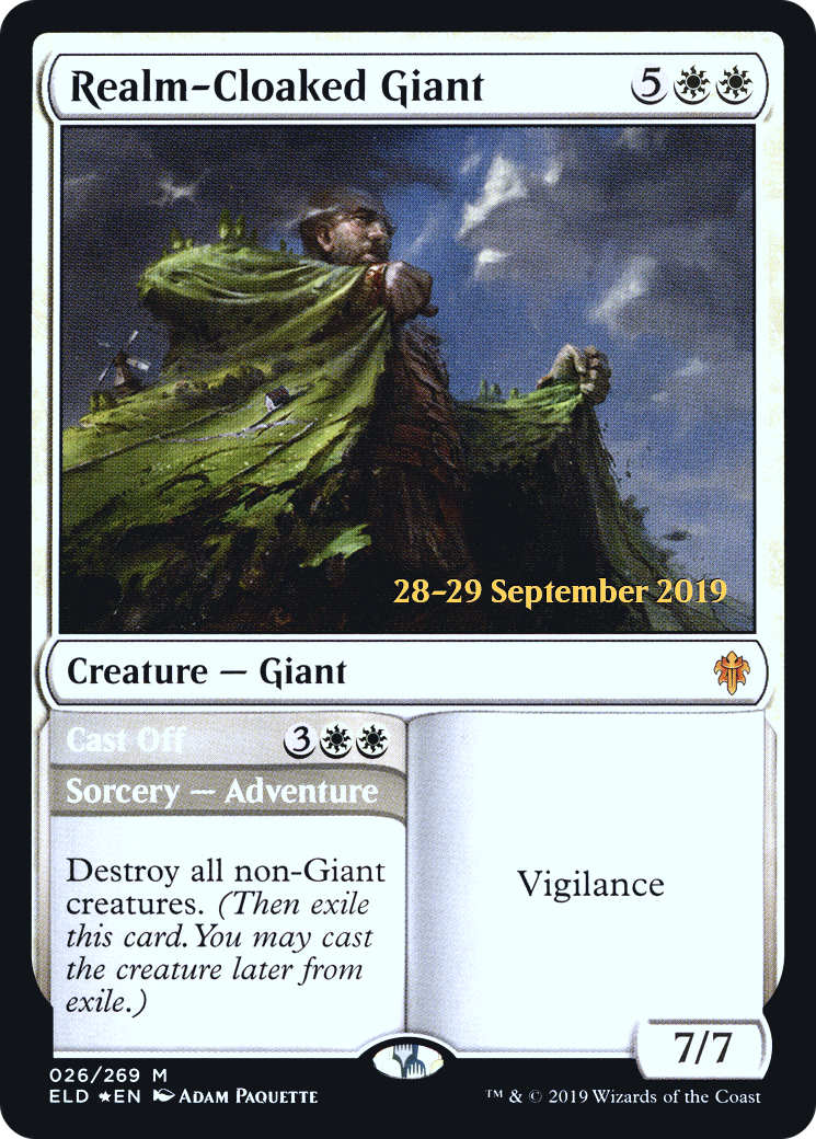 Realm-Cloaked Giant (PRE-26S) [Throne of Eldraine Promos] Foil