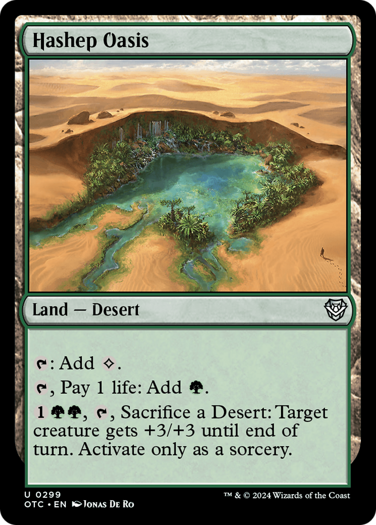 Hashep Oasis (OTC-299) [Outlaws of Thunder Junction Commander]