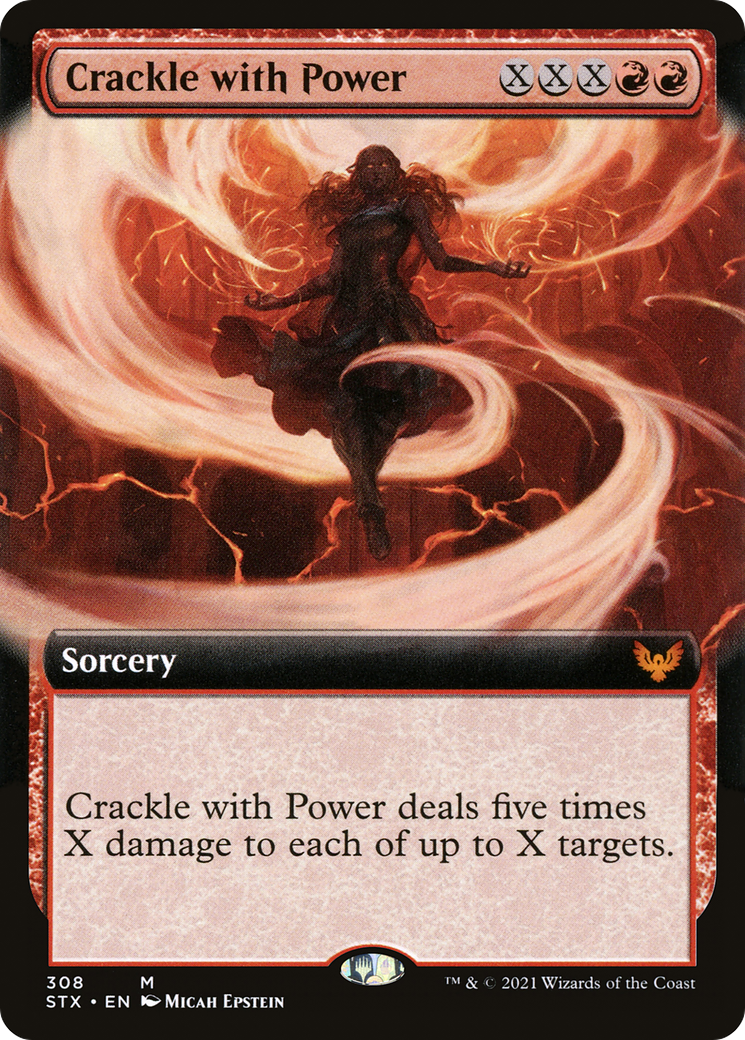Crackle with Power (STX-308) [Strixhaven: School of Mages]: (Extended Art) Foil