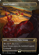 Savai Triome (IKO-312) [Ikoria: Lair of Behemoths]: (Showcase) (Borderless) Foil