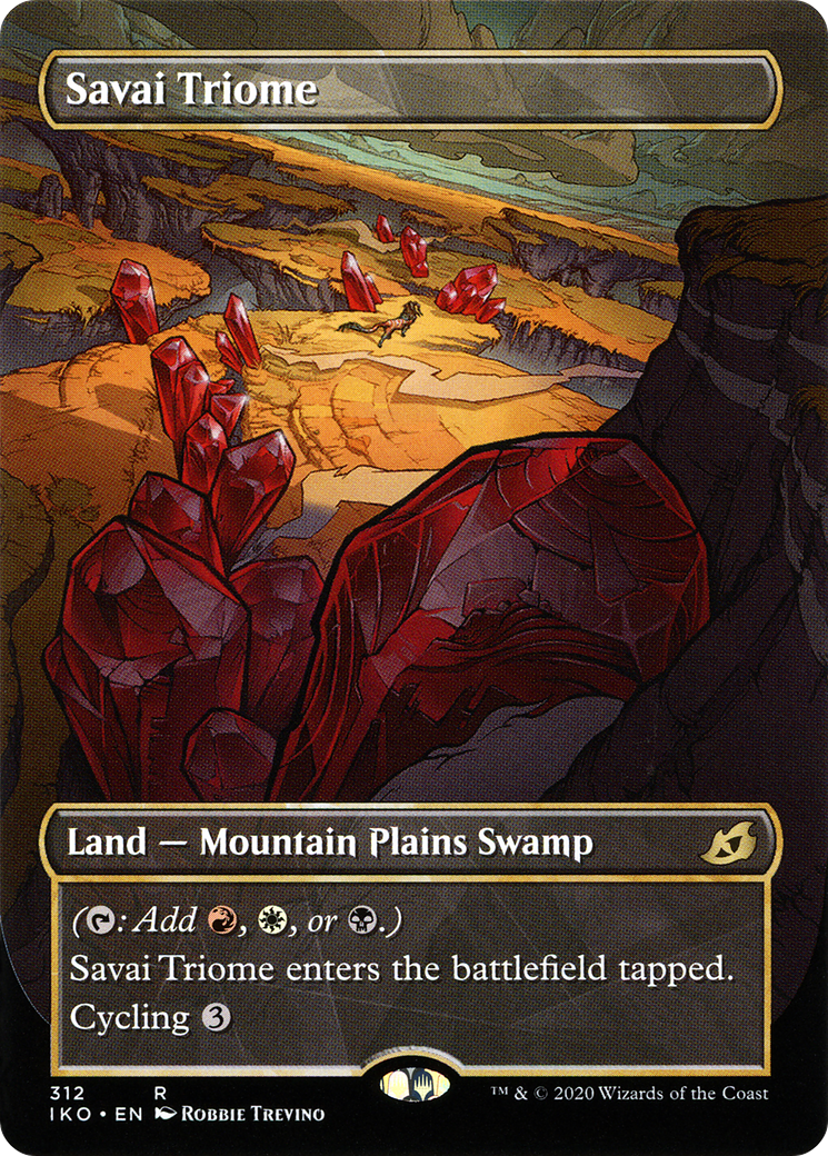 Savai Triome (IKO-312) [Ikoria: Lair of Behemoths]: (Showcase) (Borderless) Foil