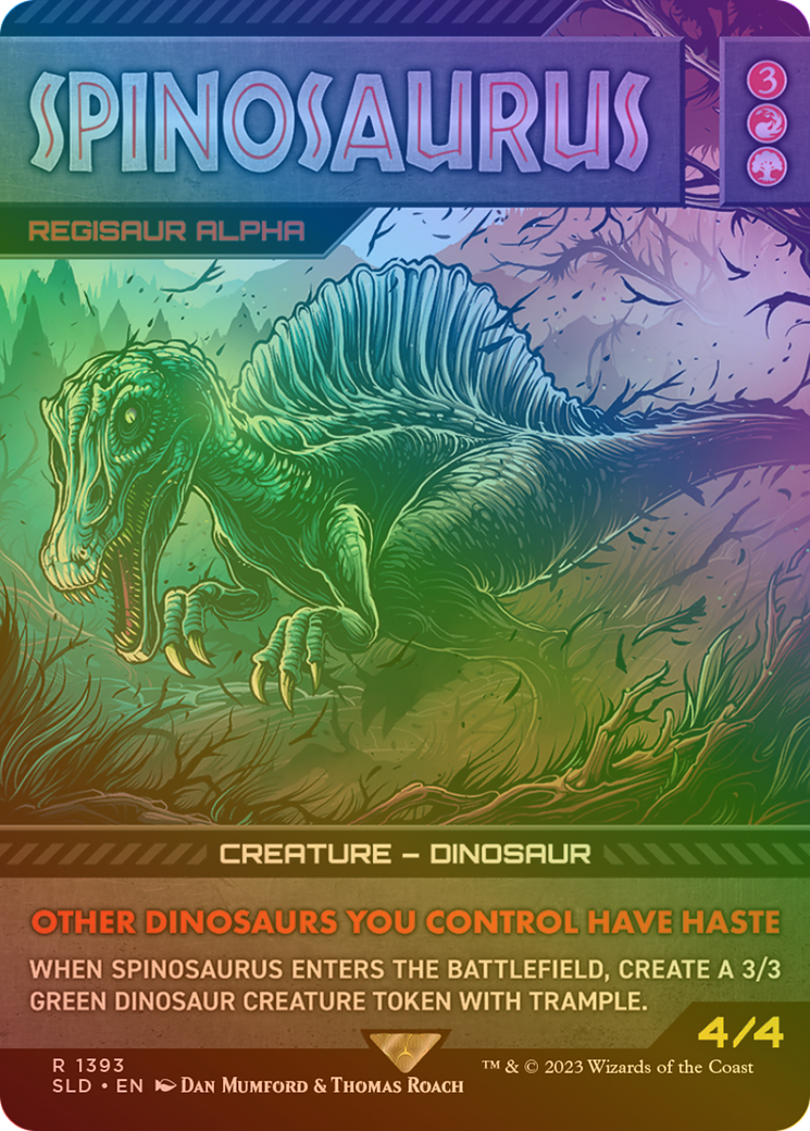 Regisaur Alpha (SLD-1393★) [Secret Lair Drop] / Spinosaurus (Borderless) Foil