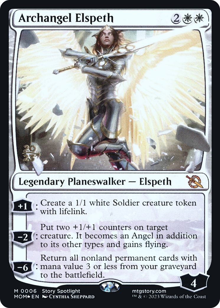 Archangel Elspeth (PRE-06S) [March of the Machine Promos] Foil