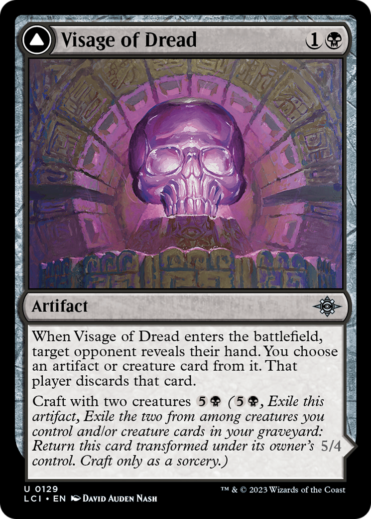 Visage of Dread // Dread Osseosaur (LCI-129) [The Lost Caverns of Ixalan]