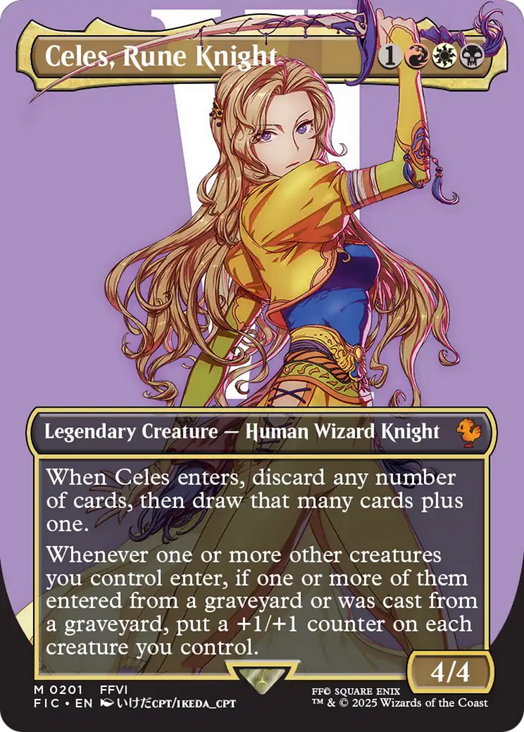 Celes, Rune Knight (Borderless) (FIC-201) [Commander: FINAL FANTASY] (Borderless)