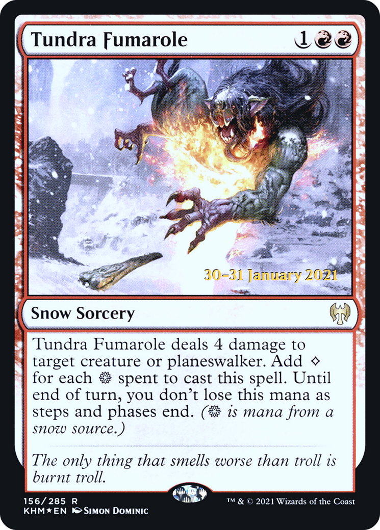 Tundra Fumarole (PRE-156S) [Kaldheim Promos]: (snow) Foil