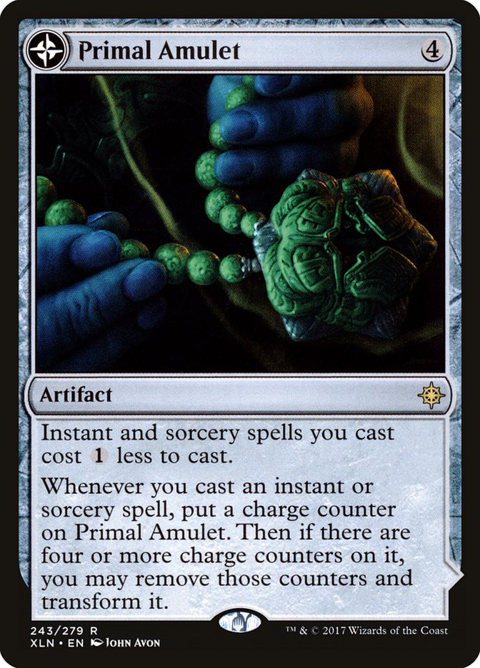 Primal Amulet // Primal Wellspring (XLN-243) [Ixalan]: (compasslanddfc) Foil