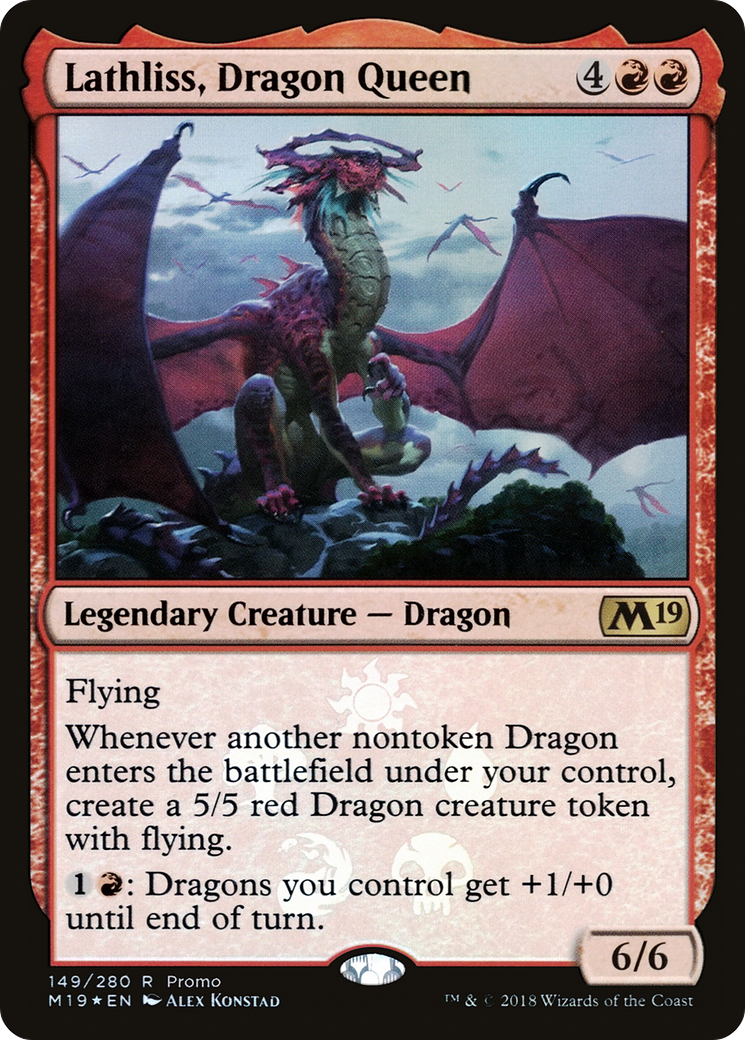 Lathliss, Dragon Queen (MEDIA-149★) [Core Set 2019 Promos] Foil