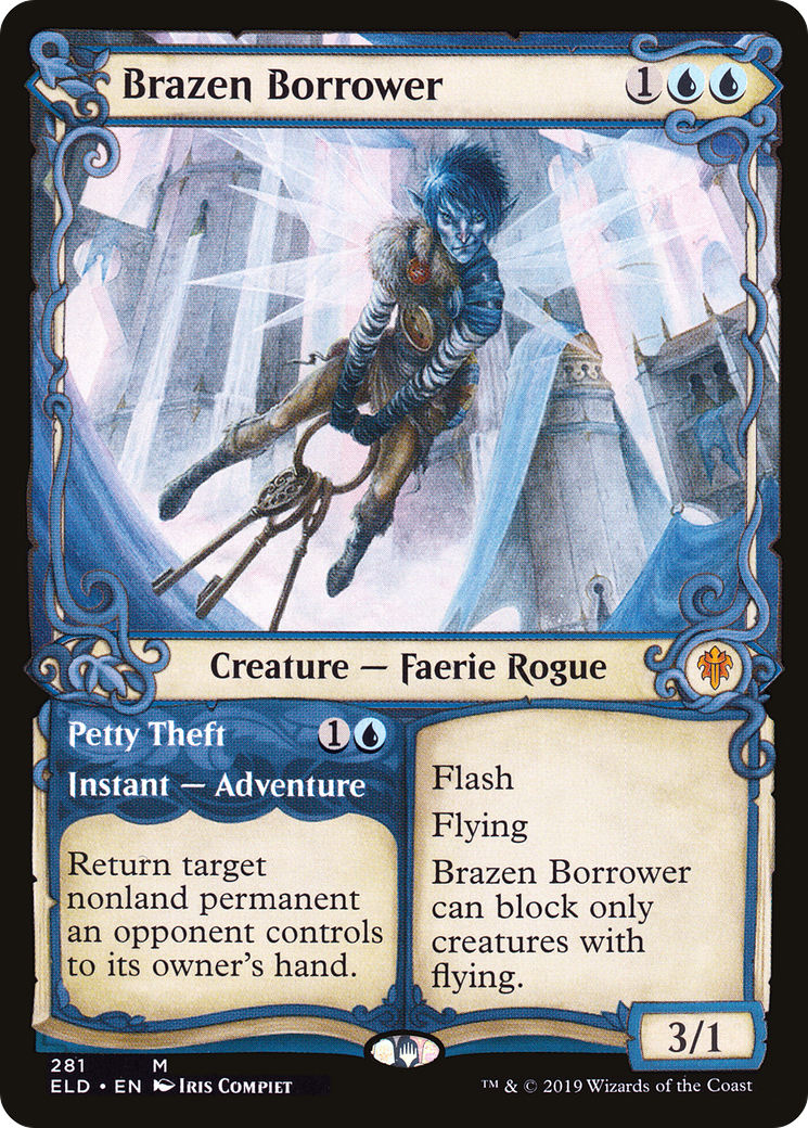 Brazen Borrower // Petty Theft (ELD-281) [Throne of Eldraine]: (Showcase) Foil