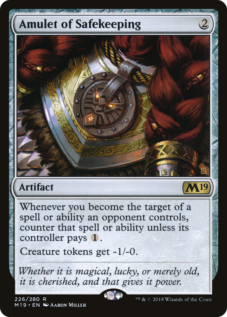 Amulet of Safekeeping (M19-226) [Core Set 2019] Foil
