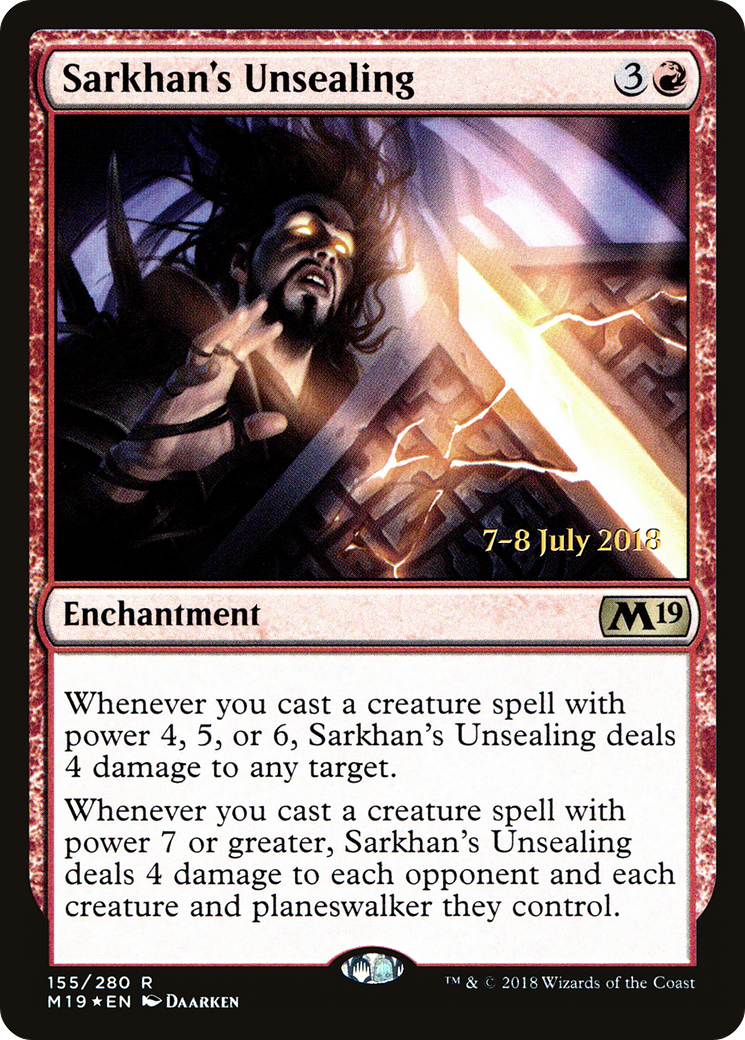 Sarkhan's Unsealing (PRE-155S) [Core Set 2019 Promos] Foil