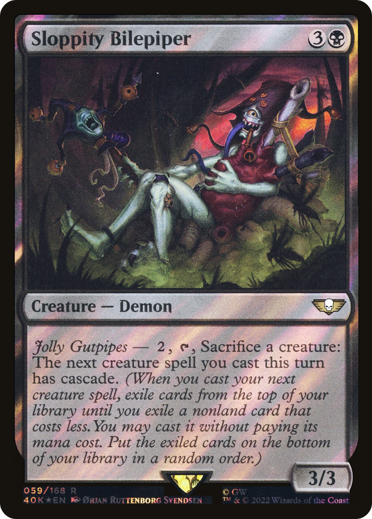 Sloppity Bilepiper (Surge Foil) (40K-059) [Warhammer 40,000 Commander] Foil
