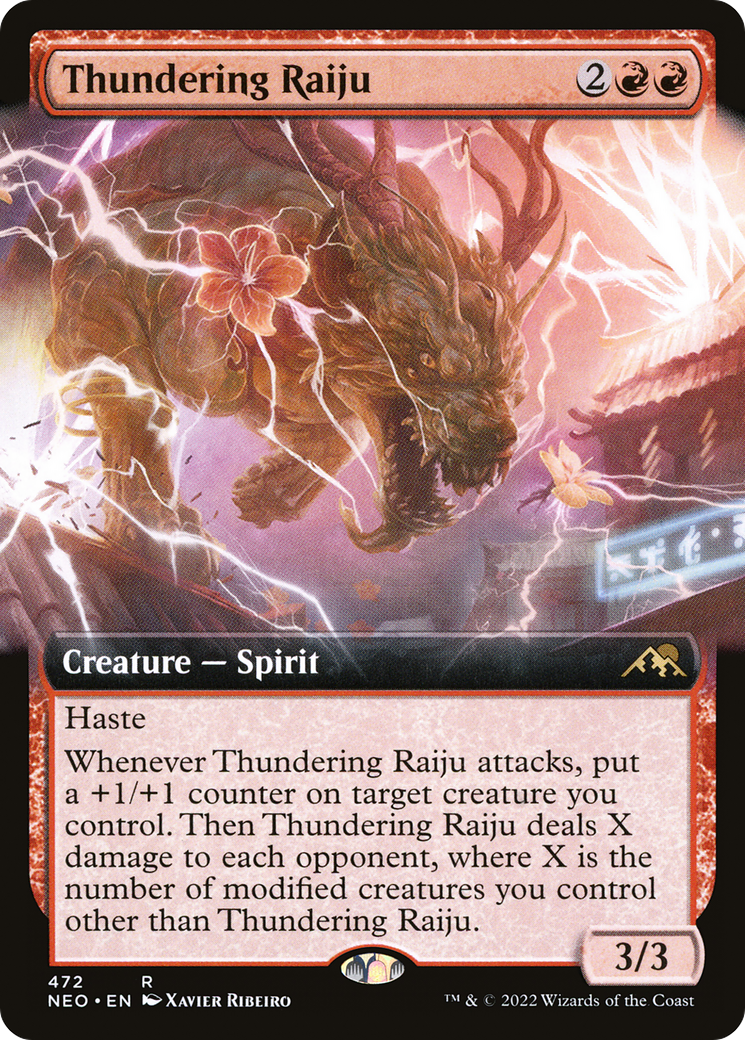 Thundering Raiju (Extended Art) (NEO-472) [Kamigawa: Neon Dynasty]