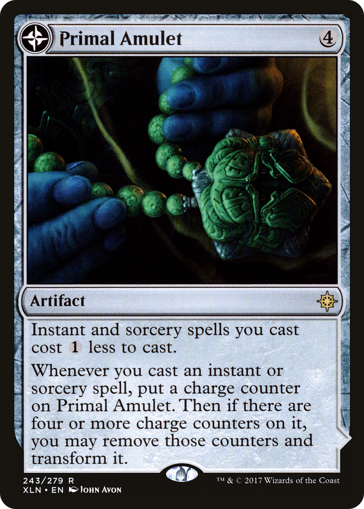 Primal Amulet // Primal Wellspring (XLN-243) [Ixalan]: (compasslanddfc) Foil
