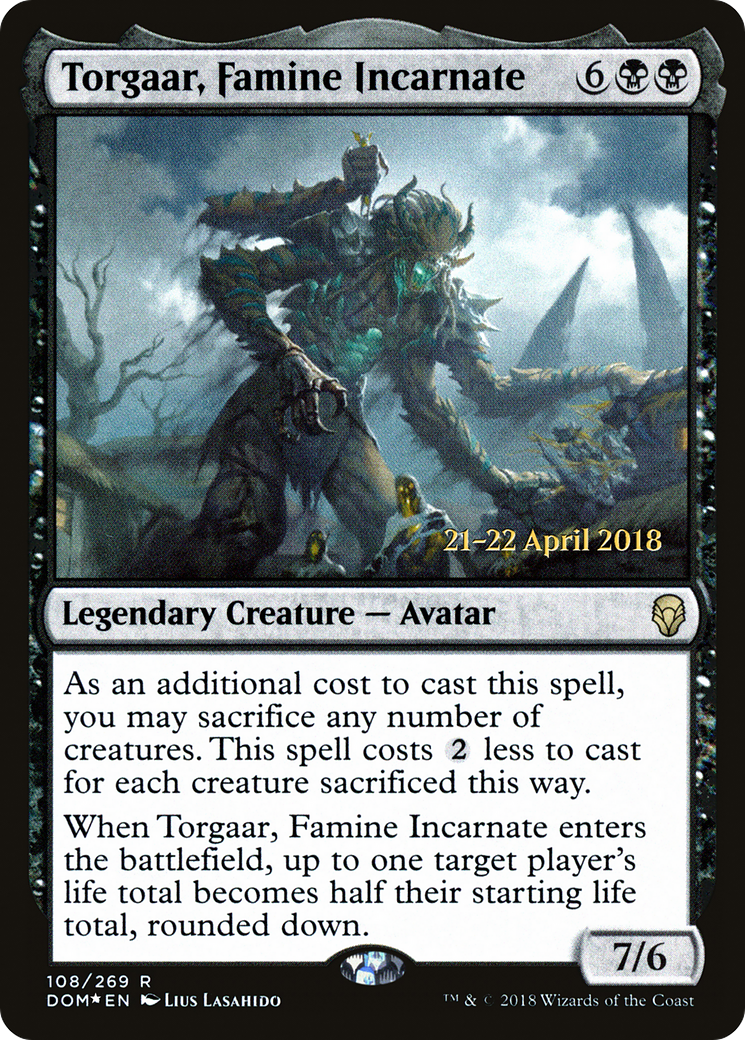 Torgaar, Famine Incarnate (PRE-108S) [Dominaria Promos] Foil