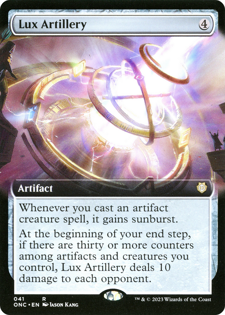 Lux Artillery (ONC-041) [Phyrexia: All Will Be One Commander]: (Extended Art) Foil