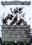 Geth, Thane of Contracts (ONE-438) [Phyrexia: All Will Be One]: (Showcase) (Borderless) Foil