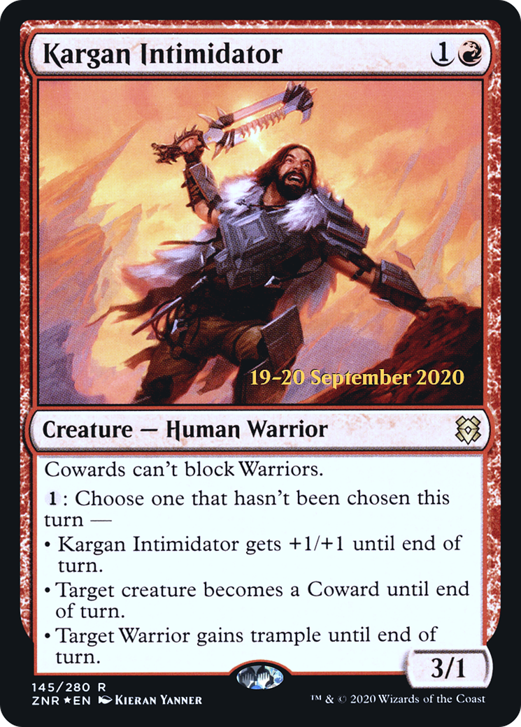 Kargan Intimidator (PRE-145S) [Zendikar Rising Promos] Foil