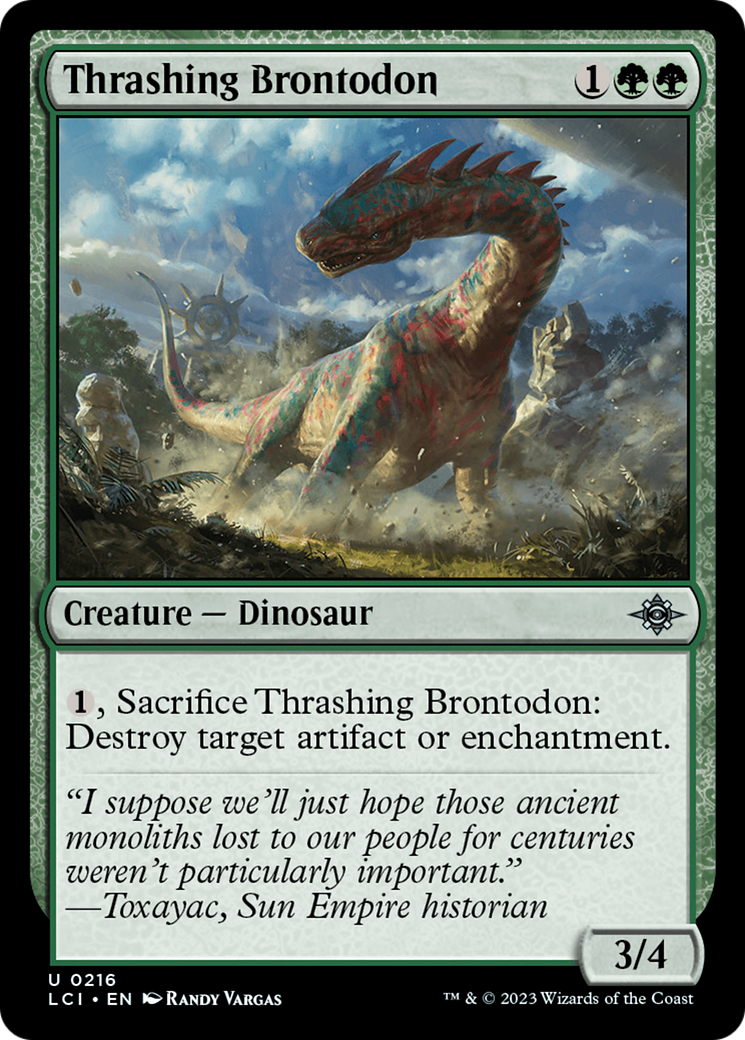 Thrashing Brontodon (LCI-216) [The Lost Caverns of Ixalan] Foil