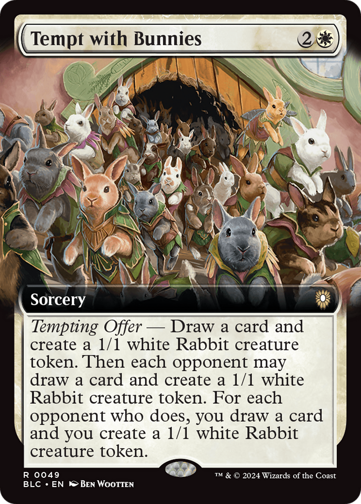 Tempt with Bunnies (BLC-049) [Bloomburrow Commander]: (Extended Art)