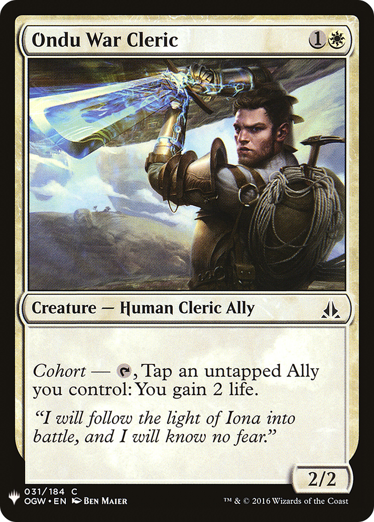 Ondu War Cleric (LIST-OGW-31) [The List]