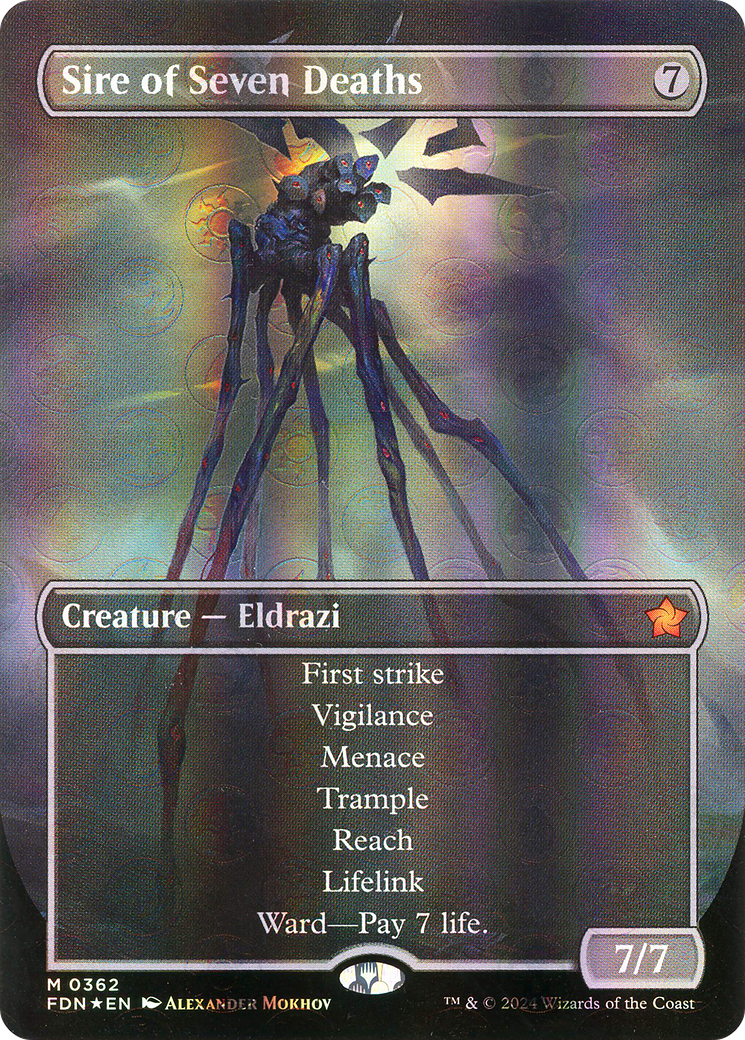 Sire of Seven Deaths (Borderless) (Mana Foil) (FDN-362) [Foundations] Foil