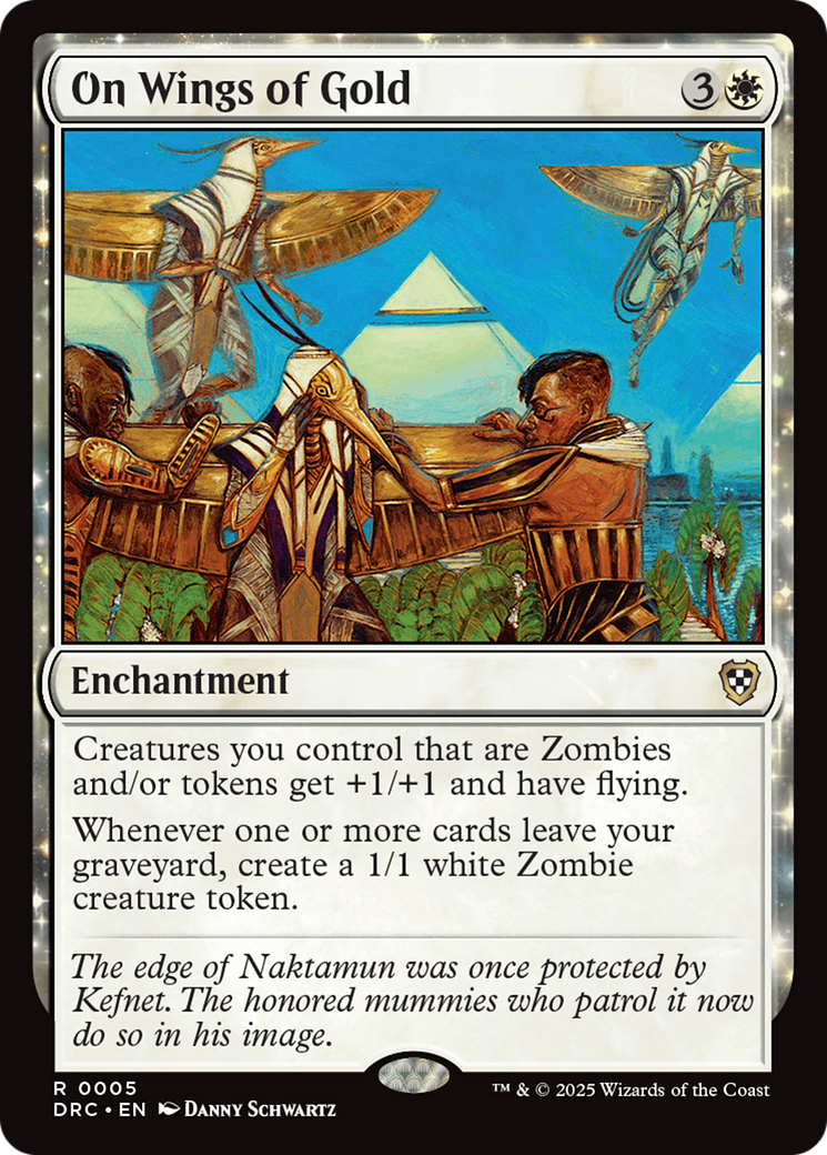 On Wings of Gold (DRC-005) [Commander: Aetherdrift]: (enchantment)