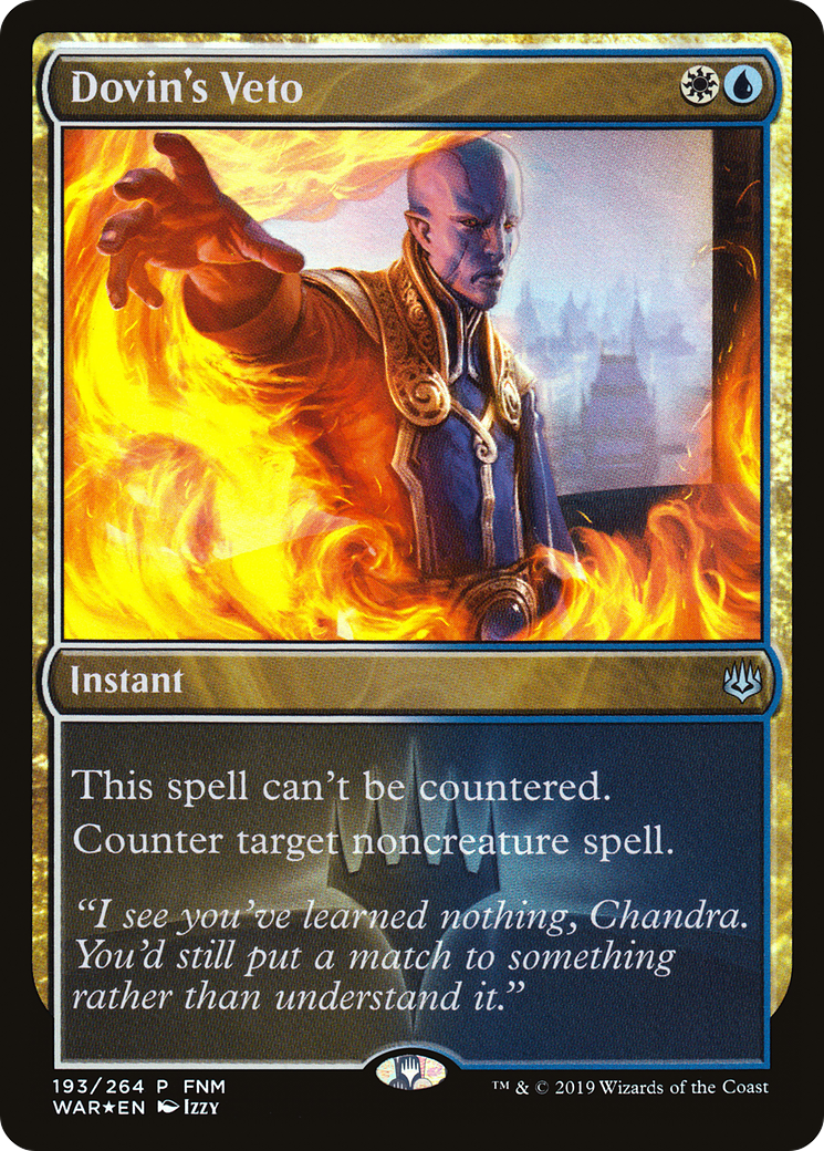 Dovin's Veto (FNM-193) [War of the Spark Promos] Foil