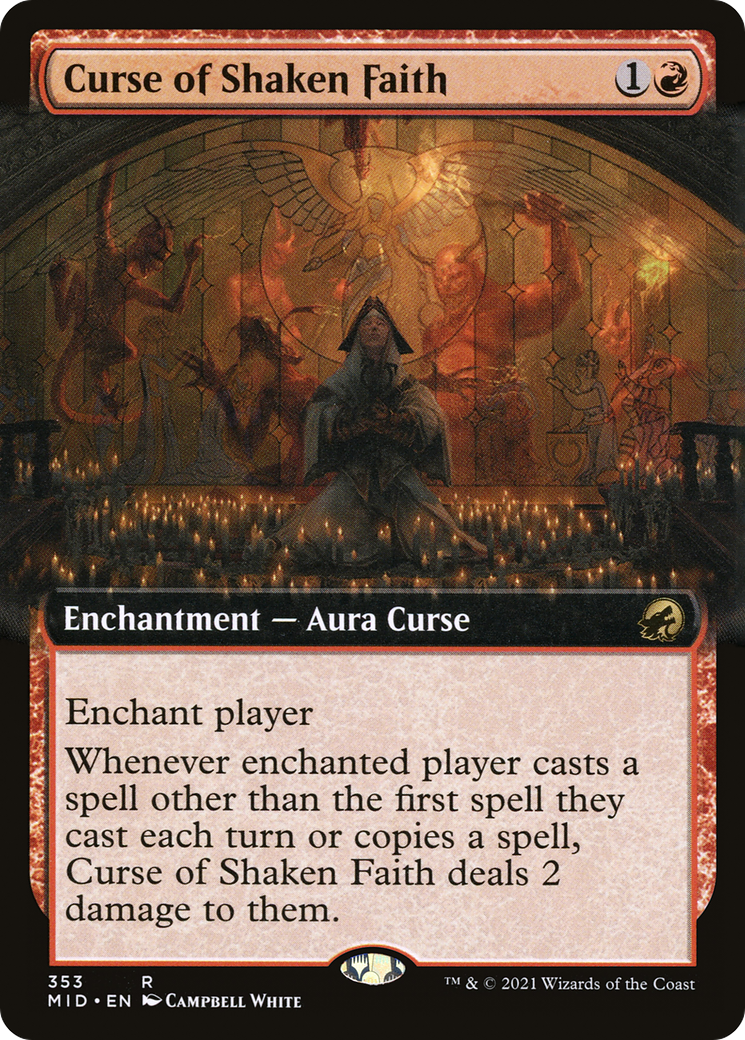 Curse of Shaken Faith (Extended Art) (MID-353) [Innistrad: Midnight Hunt]