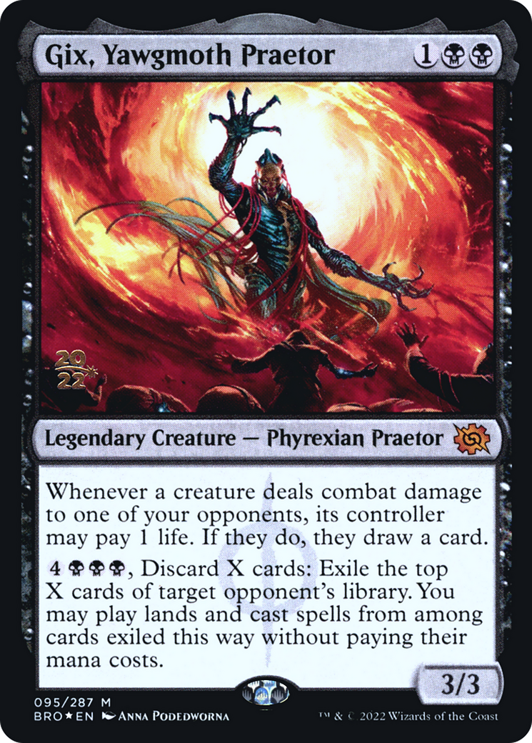 Gix, Yawgmoth Praetor (PRE-095) [The Brothers' War Promos] Foil