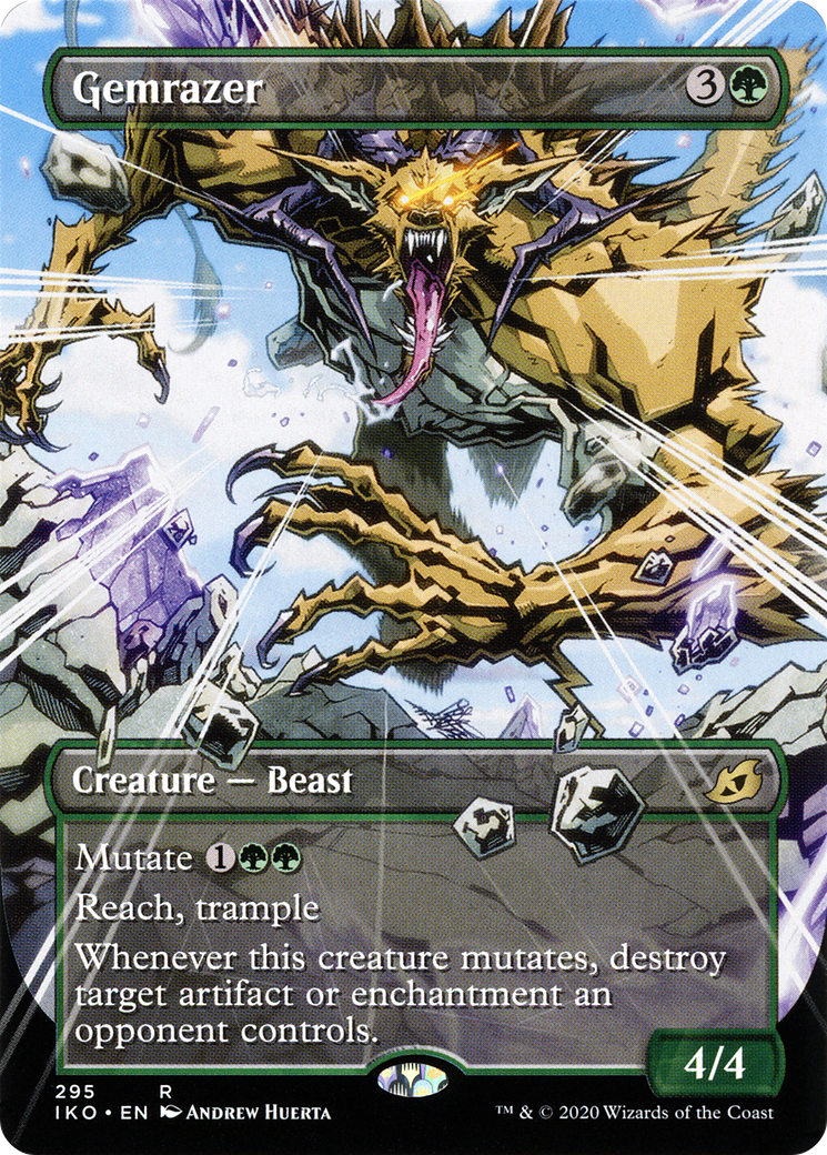 Gemrazer (IKO-295) [Ikoria: Lair of Behemoths]: (Showcase) (Borderless) Foil