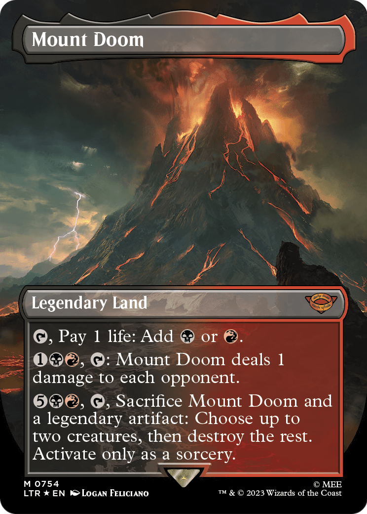 Mount Doom (Borderless) (Surge Foil) (LTR-754) [The Lord of the Rings: Tales of Middle-earth] Foil