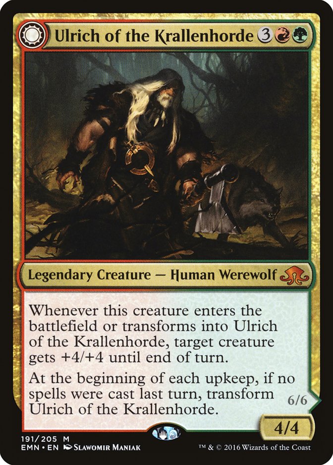 Ulrich of the Krallenhorde // Ulrich, Uncontested Alpha (EMN-191) [Eldritch Moon]: (Double Faced Transform) Foil